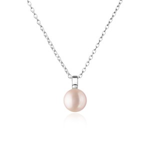 Colier cu perla naturala roz piersica si lantisor argint DiAmanti SK20109P_P-G (Argint 925‰ 2,2 g.)